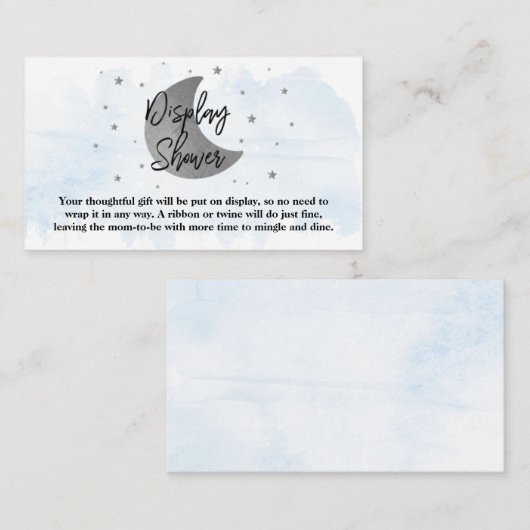 月の向こうに |男の子の赤ちゃんシャワー表示シャワー エンクロージャーカード (正面/裏面)