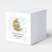 月の向こうに |男の子の赤ちゃんシャワー フェイバーボックス (正面サイド)