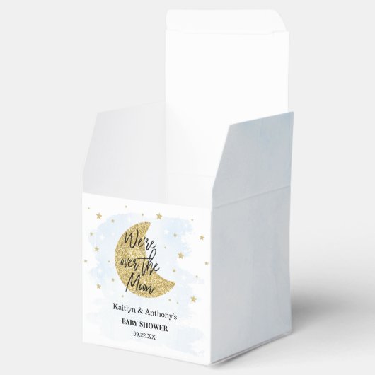 月の向こうに |男の子の赤ちゃんシャワー フェイバーボックス (オープン)