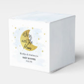 月の向こうに |男の子の赤ちゃんシャワー フェイバーボックス (正面サイド)