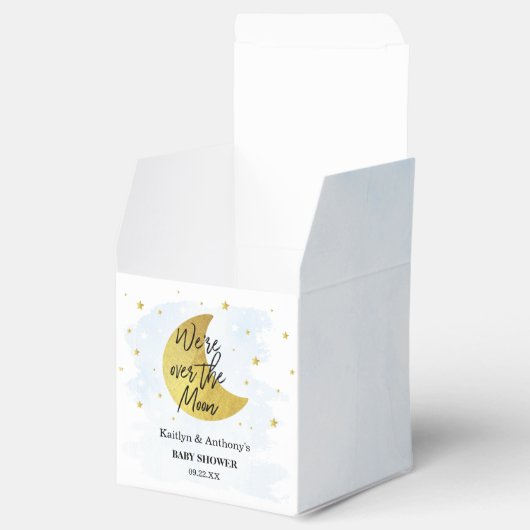 月の向こうに |男の子の赤ちゃんシャワー フェイバーボックス (オープン)