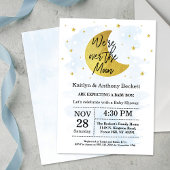 月の向こうに |男の子の赤ちゃんシャワー 招待状