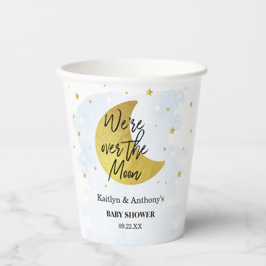 月の向こうに |男の子の赤ちゃんシャワー 紙コップ (正面)