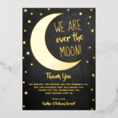 月の向こうに |赤ちゃんシャワーありがとうございま実在す 箔招待状 (正面)