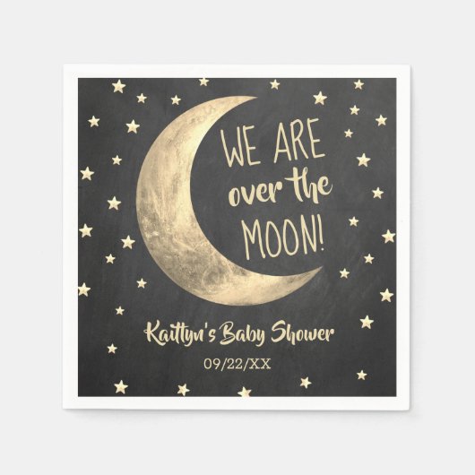 月の向こうに |赤ちゃんシャワーナプキンス スタンダードカクテルナプキン (正面)