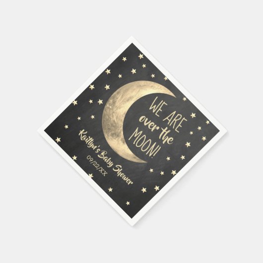 月の向こうに |赤ちゃんシャワーナプキンス スタンダードカクテルナプキン (角)