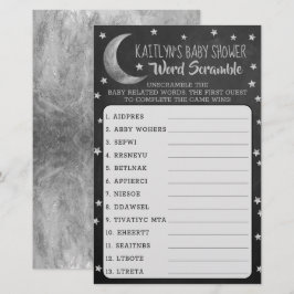 月の向こうに |赤ちゃんシャワーワードスクランブルゲーム