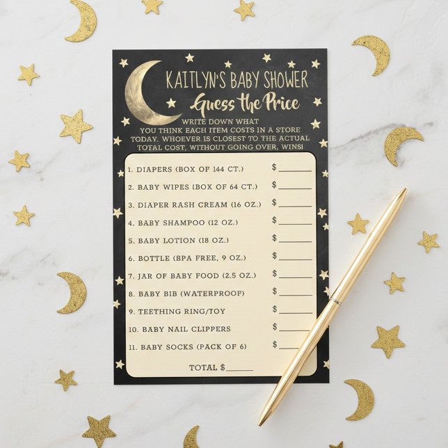 月の向こうに |赤ちゃんシャワー価格ゲームを推測 (クリエイターアップロード済み)