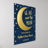 月の向こうに |赤ちゃんシャワー実在ホイルウェルカムサイン 箔ポスター (レイダウン)