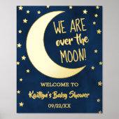 月の向こうに |赤ちゃんシャワー実在ホイルウェルカムサイン 箔ポスター (正面)