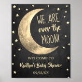 月の向こうに |赤ちゃんシャワー歓迎サイン ポスター (正面)