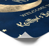 月の向こうに |赤ちゃんシャワー歓迎サイン ポスター (角)