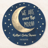 月の向こうに |赤ちゃんシャワー ラウンドペーパーコースター (正面)