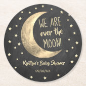 月の向こうに |赤ちゃんシャワー ラウンドペーパーコースター (正面)