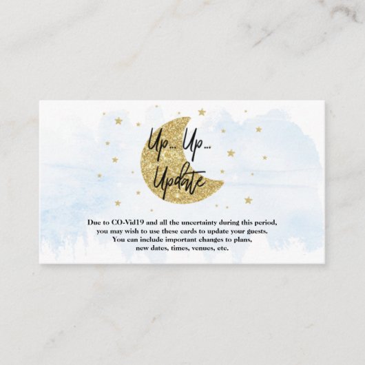 月の向こうに | Boys Baby Showerアップデートカード エンクロージャーカード (正面)