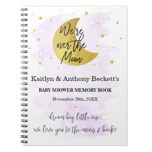 月の向こうに   Neutral Baby Shower Memory Book ノートブック