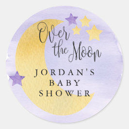 月の向こうの紫パーソナライズされた ラウンドシール