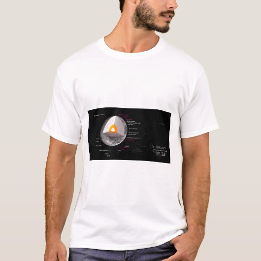 月の図天文学の軌道クレーターの戻り Tシャツ (正面)