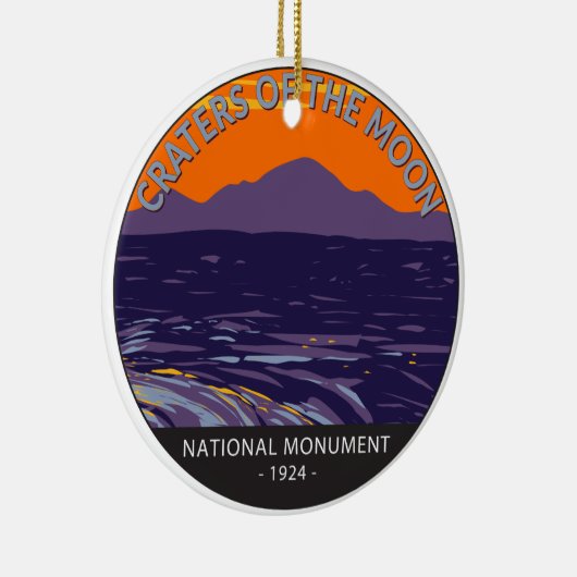 月の国記念碑アイダホのクレーター セラミックオーナメント (右)
