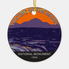 月の国記念碑アイダホのクレーター セラミックオーナメント