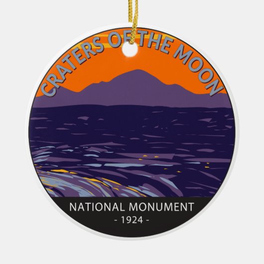 月の国記念碑アイダホのクレーター セラミックオーナメント (正面)