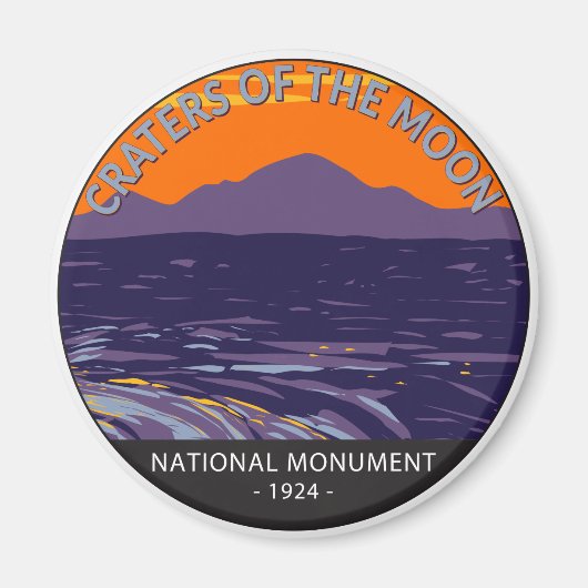 月の国記念碑アイダホのクレーター マグネット (正面)