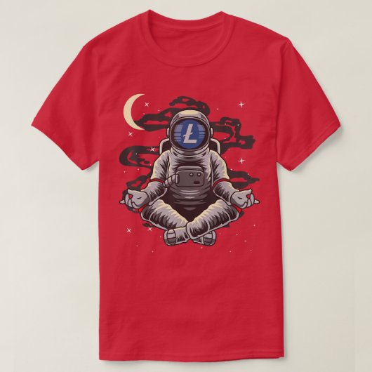 月の地下室へのヨガライトコインLTCコイン Tシャツ (デザイン正面)