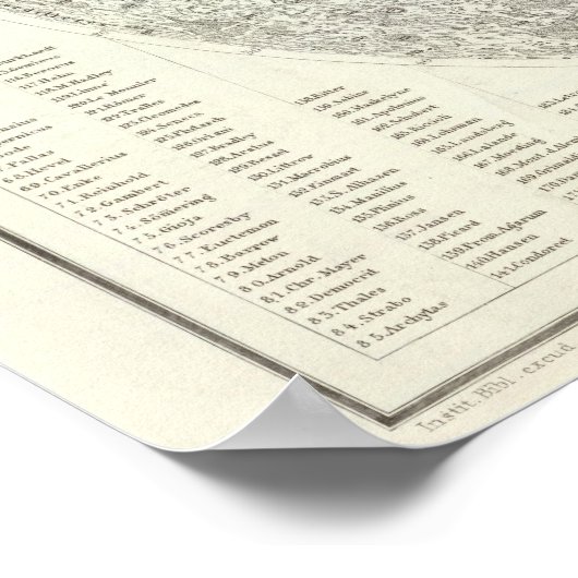 月の地図 ポスター (角)