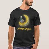 月の基本的なTシャツの真夜中ハト Tシャツ (正面)