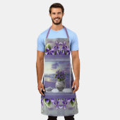 月の壺の中のスミレ エプロン (着用した状態)