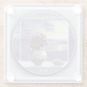 月の壺の中のスミレ ガラスコースター (裏面)