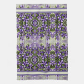 月の壺の中のスミレ キッチンタオル (縦)