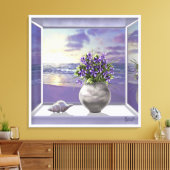 月の壺の中のスミレ キャンバスプリント (インサイチュ (リビング))