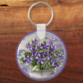 月の壺の中のスミレ キーホルダー (正面)