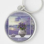 月の壺の中のスミレ キーホルダー (正面)