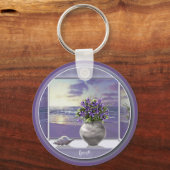 月の壺の中のスミレ キーホルダー (正面)