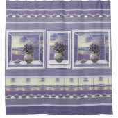 月の壺の中のスミレ シャワーカーテン (正面)