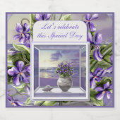 月の壺の中のスミレ スパークリングワインラベル (シングルラベル)