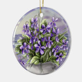 月の壺の中のスミレ セラミックオーナメント (左)