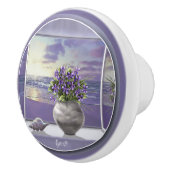 月の壺の中のスミレ セラミックノブ (右)