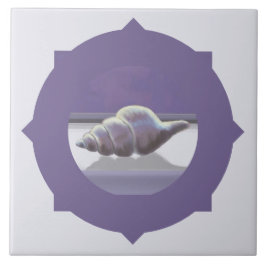 月の壺の中のスミレ タイル