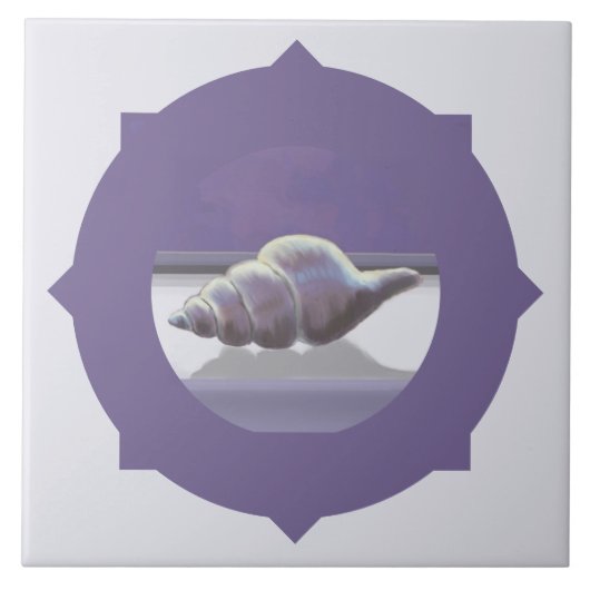 月の壺の中のスミレ タイル (正面)