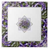 月の壺の中のスミレ タイル (正面)