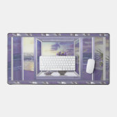 月の壺の中のスミレ デスクマット (キーボード&マウス)