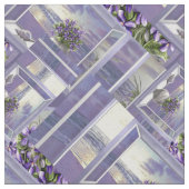 月の壺の中のスミレ ファブリック (クローズアップ)