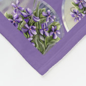 月の壺の中のスミレ フリースブランケット (角)