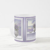 月の壺の中のスミレ フロストグラスマグカップ (正面左)