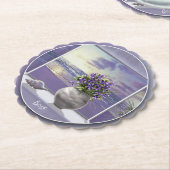 月の壺の中のスミレ ペーパーコースター (アングル)