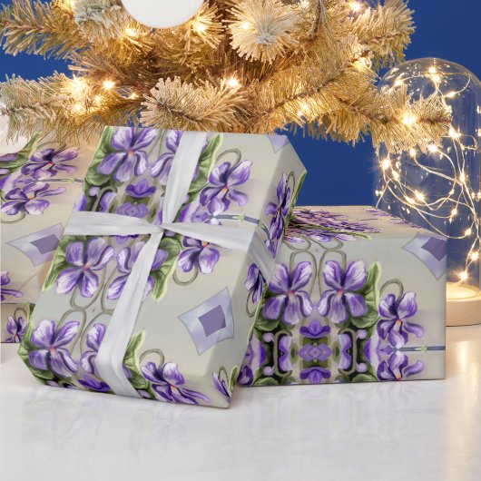 月の壺の中のスミレ ラッピングペーパー (クリスマス)