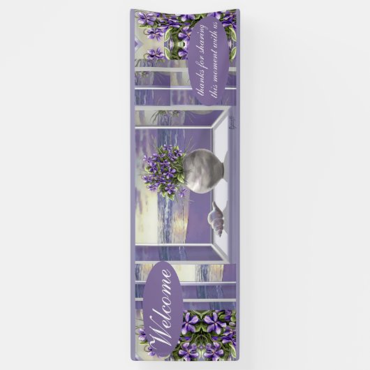 月の壺の中のスミレ 横断幕 (縦)